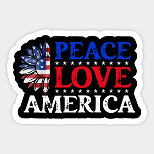 Peace Love America Sticker